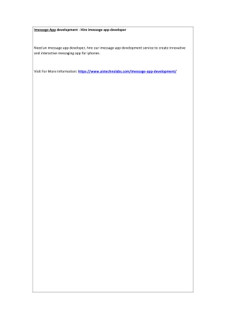 Imessage App development - Hire imessage app developer