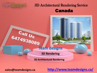 3D Architectural Rendering service in Canada