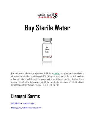 Buy Sterile Water