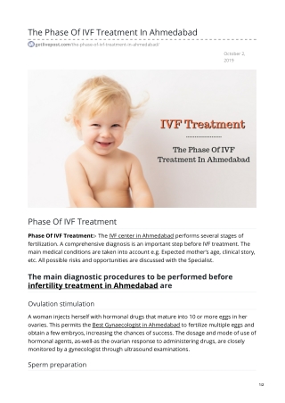 The Phase Of IVF Treatment In Ahmedabad