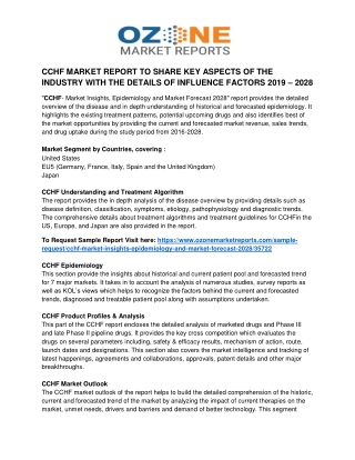 CCHF MARKET REPORT TO SHARE KEY ASPECTS OF THE INDUSTRY WITH THE DETAILS OF INFLUENCE FACTORS 2019 – 2028