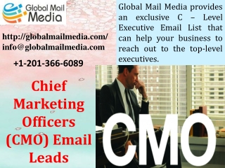 Chief Marketing Officers (CMO) Email Leads