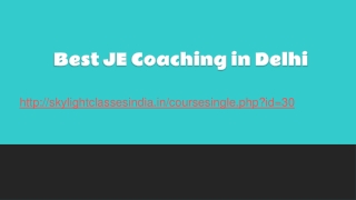 Best JE Coaching in Delhi