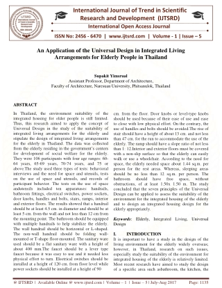 An Application of the Universal Design in Integrated Living Arrangements for Elderly People in Thailand