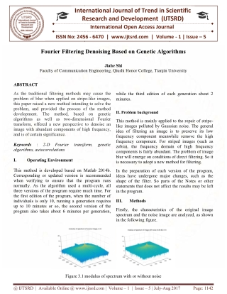 Fourier Filtering Denoising Based on Genetic Algorithms