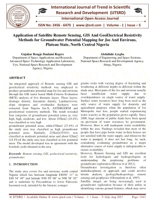 Application of Satellite Remote Sensing, GIS and Geoelectrical Resistivity Methods for Groundwater Potential Mapping for