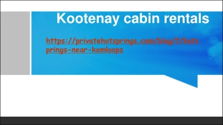 Kootenay cabin rentals