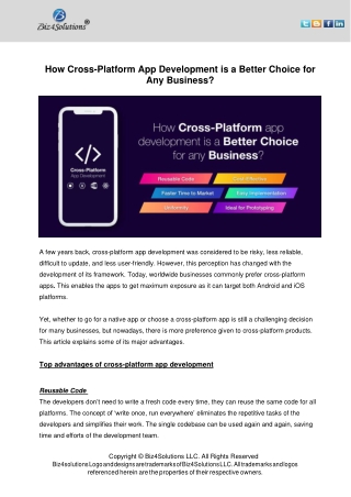 How Cross-Platform App Development is Better Choice for any Business