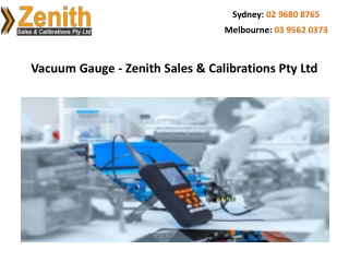 Vacuum Gauge - Zenith Sales & Calibrations Pty Ltd