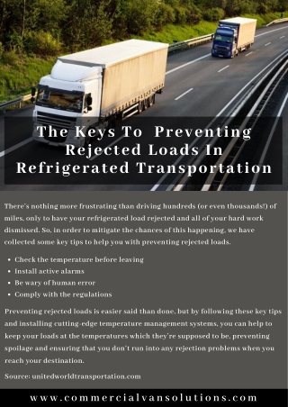 The Keys To Preventing Rejected Loads In Refrigerated Transportation