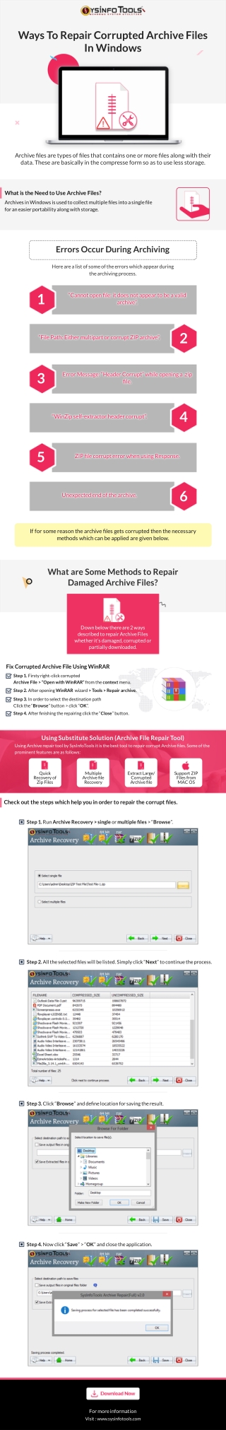 Ways to repair corrupt Archive files