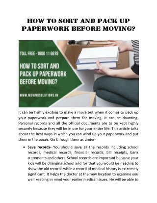 How to Sort and Pack up Paperwork before Moving?