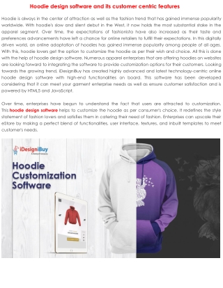 Hoodie design software and its customer centric features