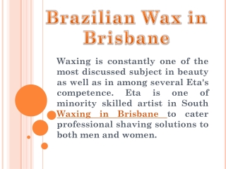 Hair Free Body Experience; Waxing in Brisbane