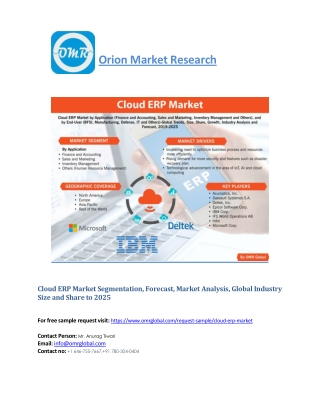 Cloud ERP Market: Global Market Size, Industry Trends, Leading Players, Market Share and Forecast 2019-2025