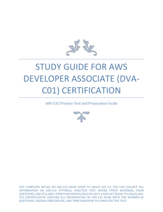 Study Guide for AWS Developer Associate (DVA-C01) Certification