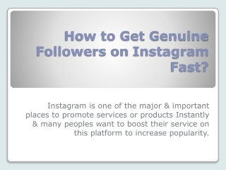 How to Get Genuine Followers on Instagram Fast?