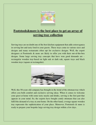 Footstools & more is the best place to get an array of serving tray collection