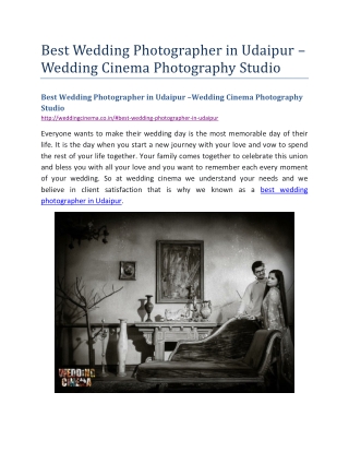 Best Wedding Photographer in Udaipur