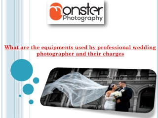 What are the equipments used by professional wedding photographer and their charges