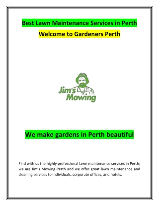 Best Lawn Maintenance Services in Perth