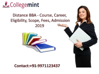 Distance BBA - Course, Career, Eligibility, Scope, Fees, Admission 2019