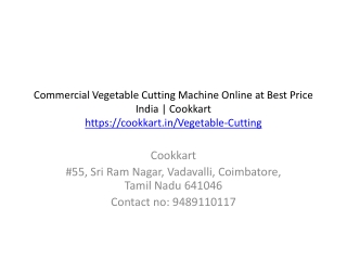 Commercial Vegetable Cutting Machine Online at Best Price India | Cookkart