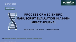 How to evaluate a scientific manuscript for publication in a high-impact Journal