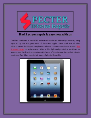 iPad 3 screen repair is easy now with us