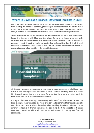 Where to Download a Financial Statement Template in Excel