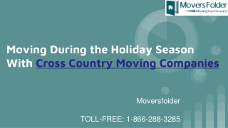 Moving With Cross Country Moving Companies During Holiday Season