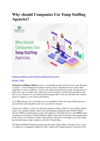 Why should Companies Use Temp Staffing Agencies?