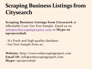 Scraping Business Listings from Citysearch
