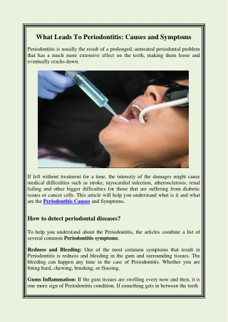 What Leads To Periodontitis: Causes and Symptoms
