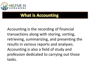 Help with accounting homework | Help me in homework