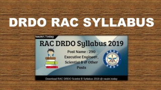 DRDO RAC Syllabus 2019 PDF Download for Scientist B Exam Pattern