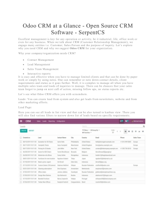 odoo crm by serpentcs