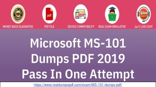 Never Give-up For Exams With Precise Microsoft MS-101 Dumps Pdf