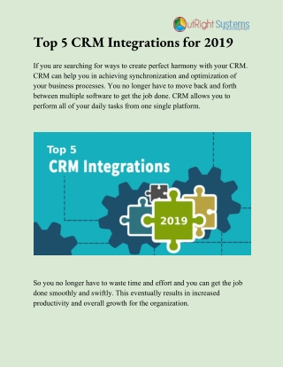 Top 5 CRM Integration for 2019