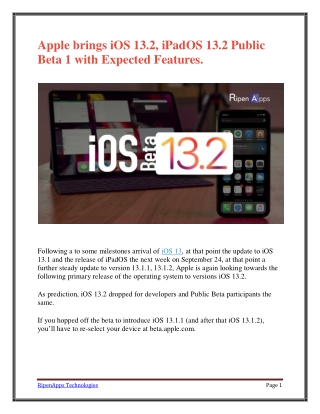 Apple brings iOS 13.2, iPadOS 13.2 Public Beta 1 with Expected Features.