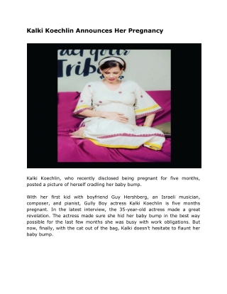 Kalki Koechlin Announces Her Pregnancy