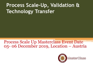 Process Scale-Up in house training