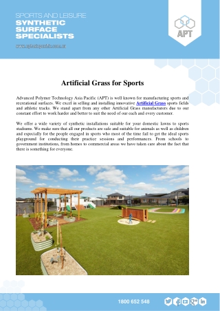 Artificial Grass for Sports