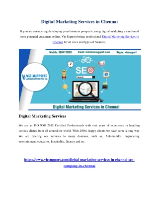 Digital Marketing Services in Chennai