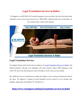 Legal Translation Services in Dubai