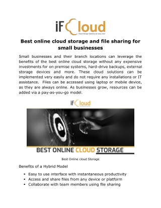 Best Online Cloud Storage