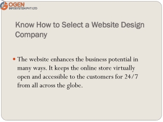 Know How to Select a Website Design Company