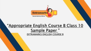 Appropriate English Course B Class 10 Sample Paper 