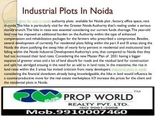 Industrial Plots In Noida