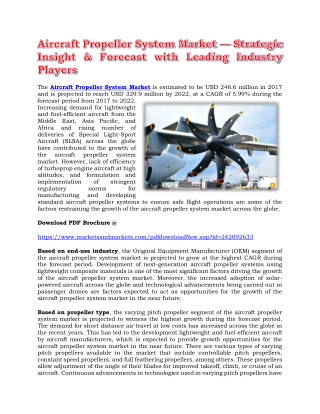 Aircraft Propeller System Market — Strategic Insight & Forecast with Leading Industry Players